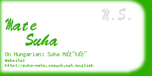 mate suha business card